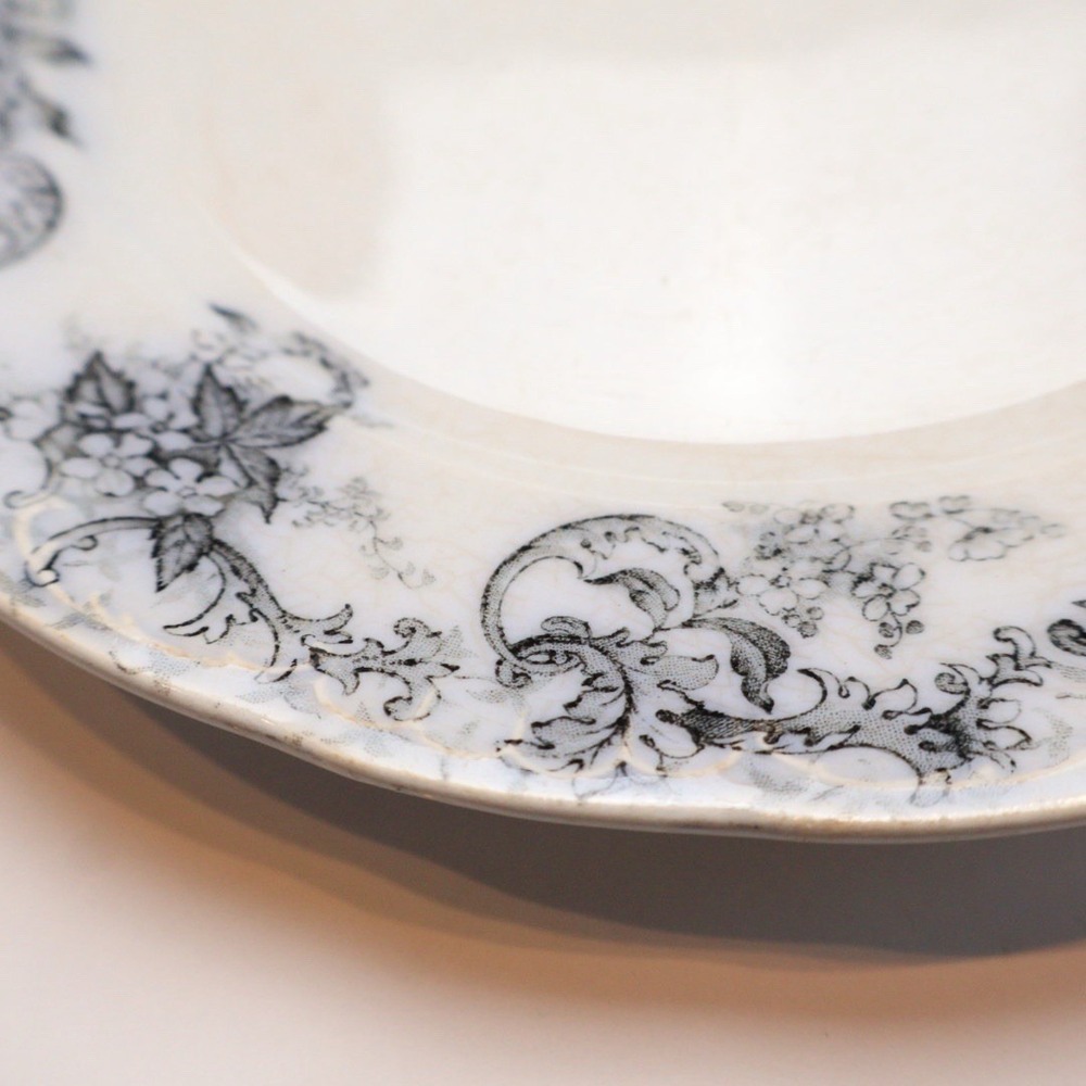 Antique Bridgwood & Son Clarence Opaque Transferware Plate Scalloped Edge - Picture 2 of 7